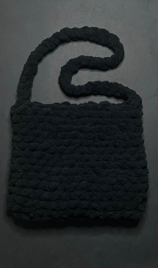 Black Fluffy Sling Bag